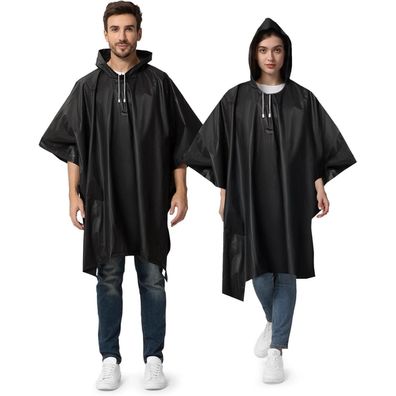 Opret Regenponcho Damen Herren Wasserdicht 2 Stück, Regencape Leicht