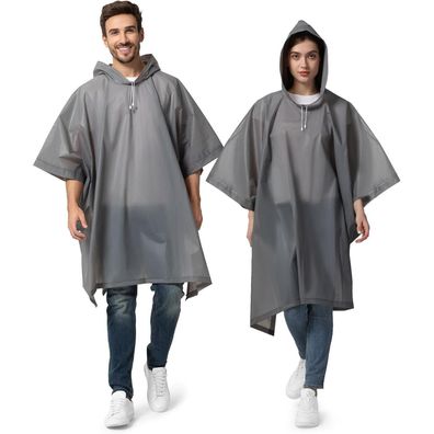 Opret Regenponcho Damen Herren Wasserdicht 2 Stück, Regencape Leicht