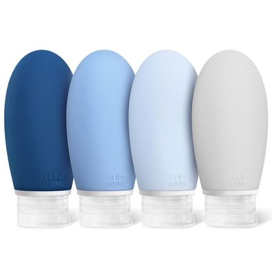 Opret 4er Set 100ml Silikon Reiseflaschen, auslaufsicher und TSA-geprüft für