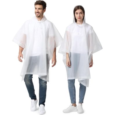 Opret Regenponcho Damen Herren Wasserdicht 2 Stück, Regencape Leicht