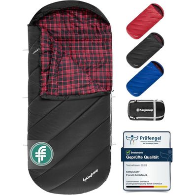 KingCamp XXL Flanell Baumwoll Deckenschlafsack für Erwachsene, 220x100cm