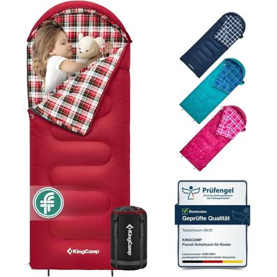 KingCamp Kinderschlafsack Flannel - Leicht, Wasserdicht, Kompakt für 4
