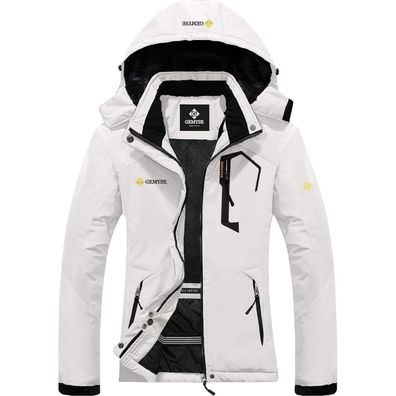 GEMYSE Damen Wasserdichte Berg-Skijacke mit Kapuze, Winddicht, Fleece