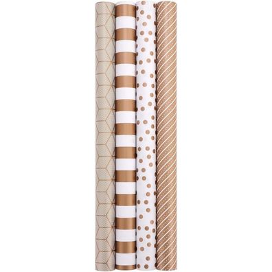 HBell Geschenkpapier Rollen, 5 Stück, 44cm x 3M, für Geburtstage, Partys