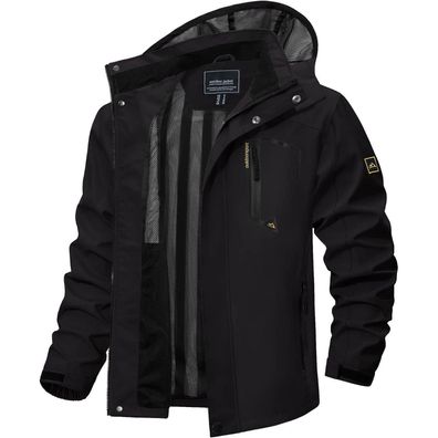 Tacvasen Herren Outdoor Funktionsjacke mit abnehmbarer Kapuze, leicht