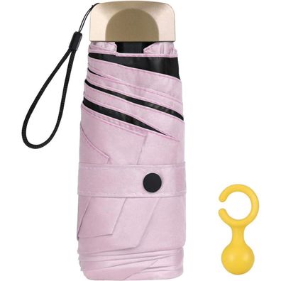 Vicloon Mini Regenschirm, kompakter Taschenschirm mit 6 Rippen, 210T Stoff