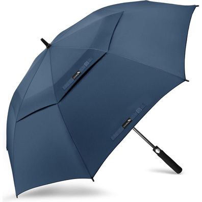 ZOMAKE Großer Golf Regenschirm Sturmfest XL/XXL, Marineblau, 130cm, für 2