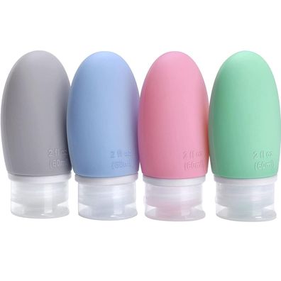 Opret 4er Set Silikon Reiseflaschen 60ml, Auslaufsicher und Nachfüllbar
