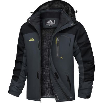 Tacvasen Herren Winterjacke Grau Schwarz M - Wasserdicht, Winddicht, Warm mit