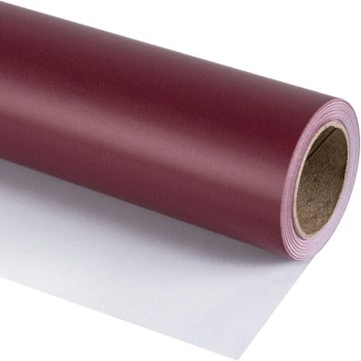 Ruspepa Weinrotes Geschenkpapier, einfarbig - Ideal für Weihnachten