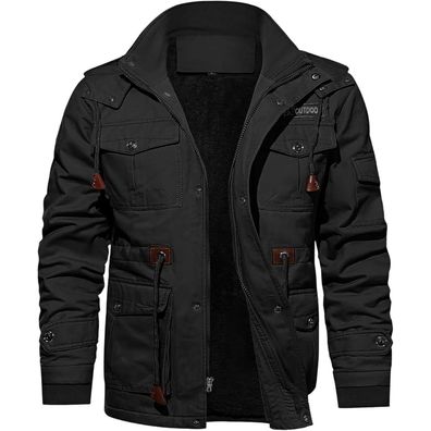 Tacvasen Herren Winterjacke Warme Fleecejacke Militärjacke Lässige Gefütterte