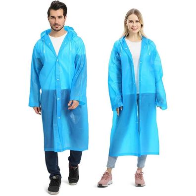 Opret 2 Stück Transparenter Regenmantel für Damen und Herren, Wiederverwendbar