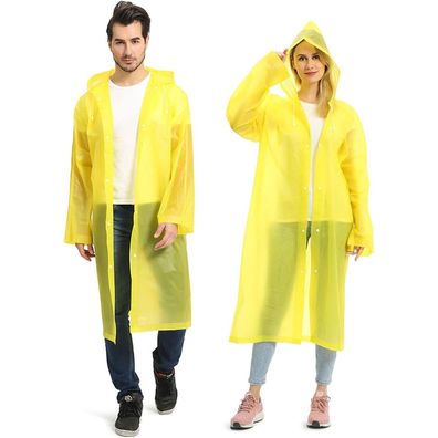 Opret 2 Stück Transparenter Regenponcho für Damen und Herren, Wiederverwendbar