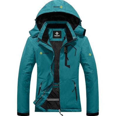 GEMYSE Damen Wasserdichte Berg-Skijacke mit Kapuze, Winddicht, Fleece