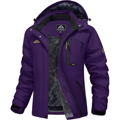 Magcomsen Damen Winterjacke Skijacke Fleece Parka Wasserdicht Windschutz für