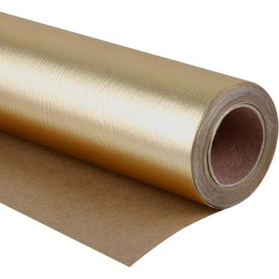 Ruspepa Geschenkpapierrolle Mattgold - 43,2 cm x 5 m - Perfekt für jeden