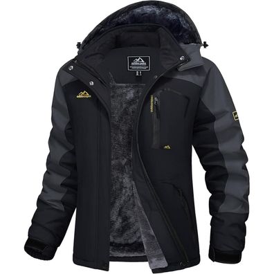Magcomsen Damen Winterjacke Skijacke mit Fleece Parka Wasserdicht Windschutz M