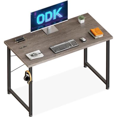 ODK Kleiner Schreibtisch 100x48cm, Computertisch mit Kopfhörerhalter und