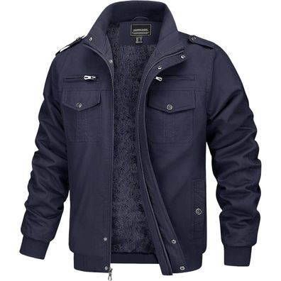 Magcomsen Winterjacke Herren Warm Fleecejacke Männer Übergangsjacke Parka