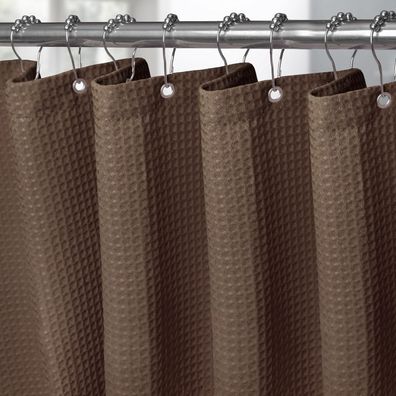 Vanzavanzu Schmaler Waffel Duschvorhang 92x182 cm, Braun, schwerer Stoff
