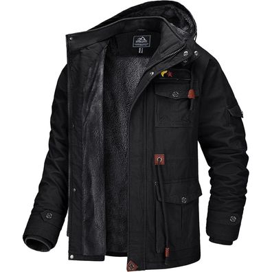 Magcomsen Winterjacke Herren Warm Gefüttert Fleece Winddicht Outdoor mit