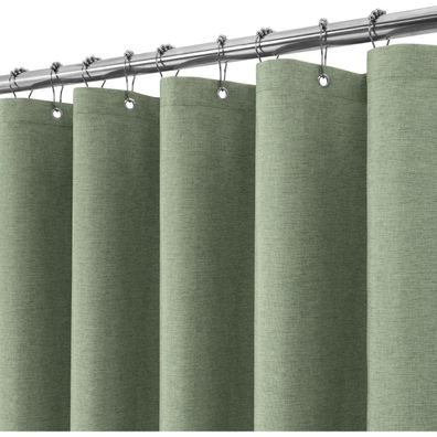 Vanzavanzu Duschvorhang Leinen 182x244cm Grün - Wasserdicht, Anti Schimmel