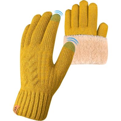 Arfnkim Damen Winterhandschuhe mit Fleecefutter, Touchscreen, warme dicke