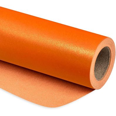 Ruspepa Mattes, orangefarbenes Geschenkpapier mit Perlglanz - 43,2 cm x 10 m