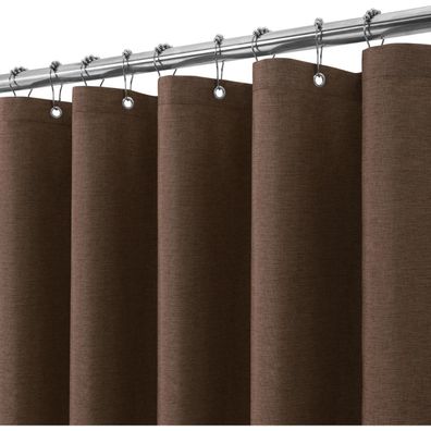 Vanzavanzu Duschvorhang Leinen 152x182cm Braun - Wasserdicht, Anti Schimmel