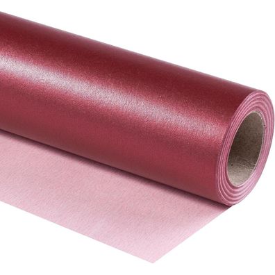 Ruspepa Burgunderrotes mattes Geschenkpapier 43,2 cm x 10 m, perlmuttglänzend
