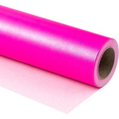 Ruspepa Geschenkpapier Minirolle, Mattes Perlglanzpapier, Heißes Rosa, 43,2 cm