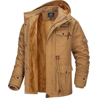 Magcomsen Winterjacke Herren Warm Gefüttert Fleece Winddicht Outdoor