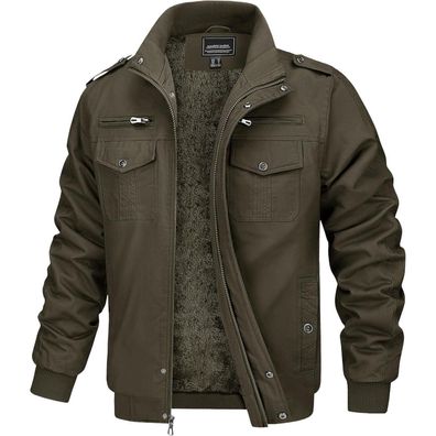 Magcomsen Herren Winterjacke Warm Fleecejacke Übergangsjacke Parka Outdoor