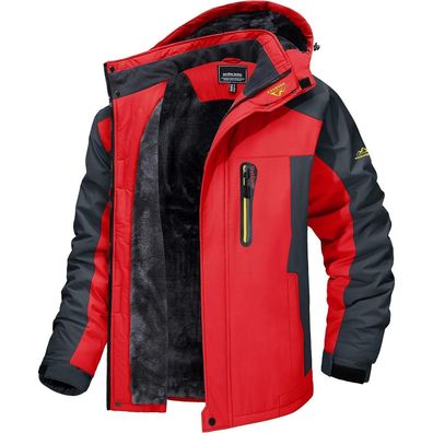 Magcomsen Herren Winter Fleecejacke - Warm, winddicht, wasserdicht, abnehmbare