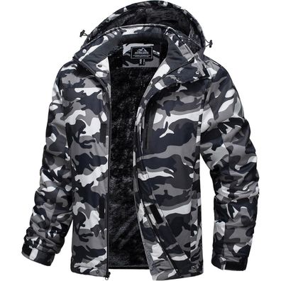 Magcomsen Herren Winterjacke Wasserdicht & Warm Gefüttert mit Abnehmbarer