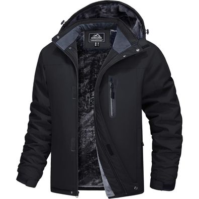 Magcomsen Herren Winterjacke Wasserdicht Warm Gefüttert Fleecejacke Winddicht