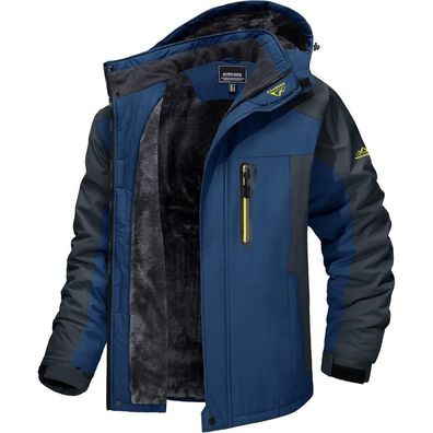 Magcomsen Herren Winter Fleecejacke - Warm, winddicht, wasserdicht, abnehmbare
