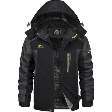 Kefitevd Herren Winterjacke Wasserdicht Warm Gefüttert Skijacke Outdoorjacke