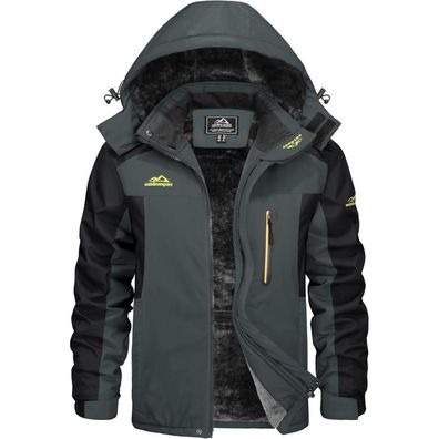 Kefitevd Herren Winterjacke Wasserdicht Warm Gefüttert Skijacke Outdoorjacke