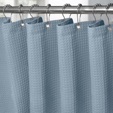 Vanzavanzu Schmaler Waffel Duschvorhang 92x182 cm, Mondlichtblau, Textil