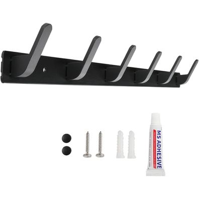 Sevenpers Garderobenhaken Kleiderhaken Wand Schwarz 6 Haken für Küche, Bad und