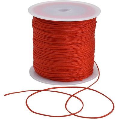 Toniful 1mm x 91,4 m rote Nylonschnur, Satinschnur für Armbänder