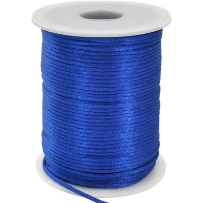 Toniful Königsblaue Nylonschnur 2mm x 110m - Satinschnur für Schmuck, Makramee