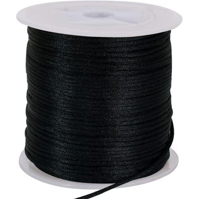 Toniful 1,5mm x 45,7m Schwarze Nylonschnur - Vielseitig für Schmuck, Basteln