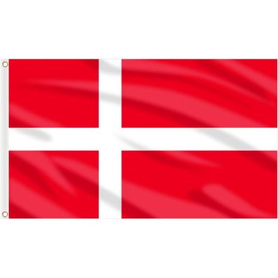 AhfuLife Dänemark Flagge 90 x 150 cm, 2 Stück Nationalflagge mit Messing-Ösen