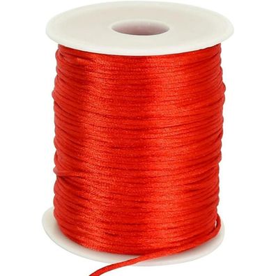 Toniful 2mm x 100m Nylonschnur Rot - Vielseitige Satinschnur für Schmuck