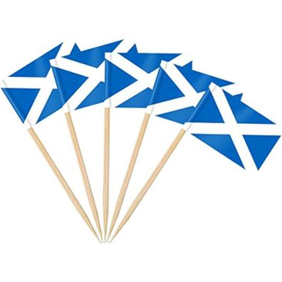 AhfuLife 200x Schottland Zahnstocher Flaggen - Mini Fahnen für Cocktails