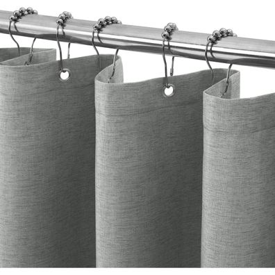Vanzavanzu Duschvorhang Leinen Grau 122 x 182cm - Wasserdicht, Anti Schimmel