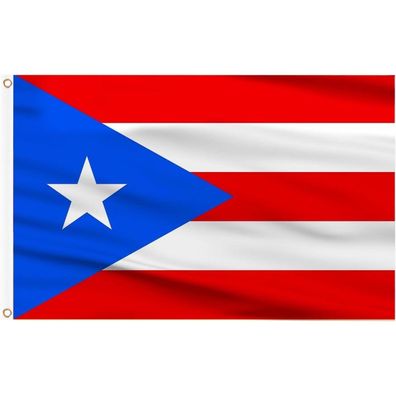 AhfuLife Puerto Rico Flagge 90 x 150 cm, 2 Stück, leuchtende Farben