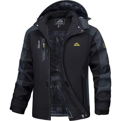 Magcomsen Herren Winterjacke Warm Gefüttert Wasserdicht Skijacke Snowboardjacke